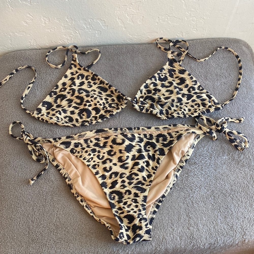 J. Crew Animal Print Two Piece Swimsuit